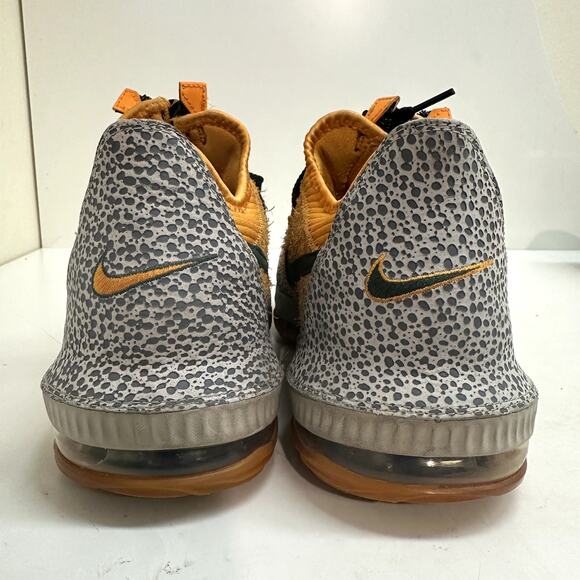 Nike LeBron 16 Low atmos Safari Orange Suede Elephant Print Men's Size 10 - Picture 6 of 12